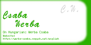 csaba werba business card